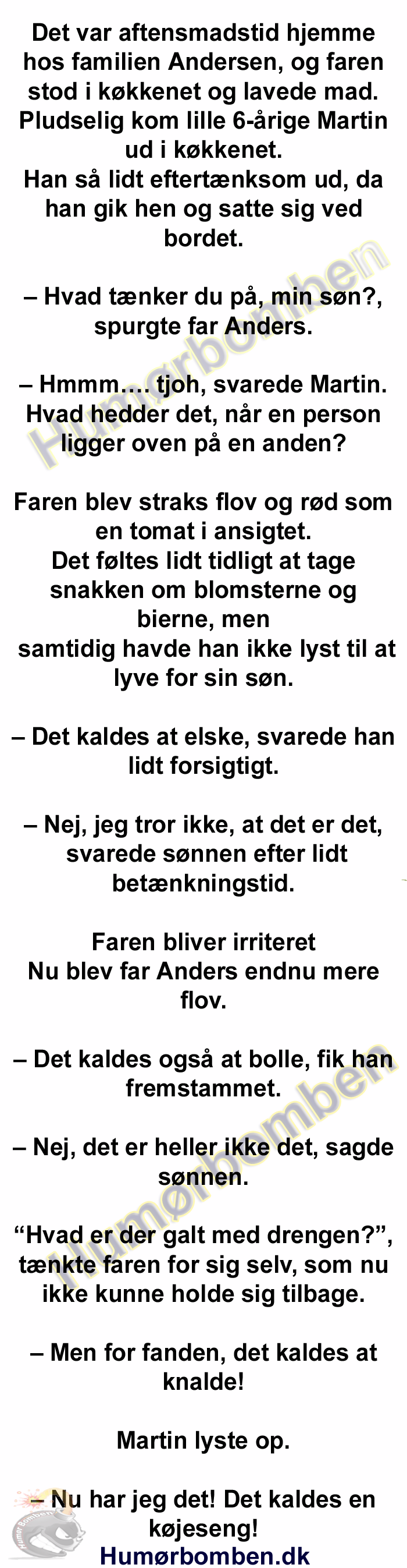 Det var aftensmadstid hjemme hos familien Andersen