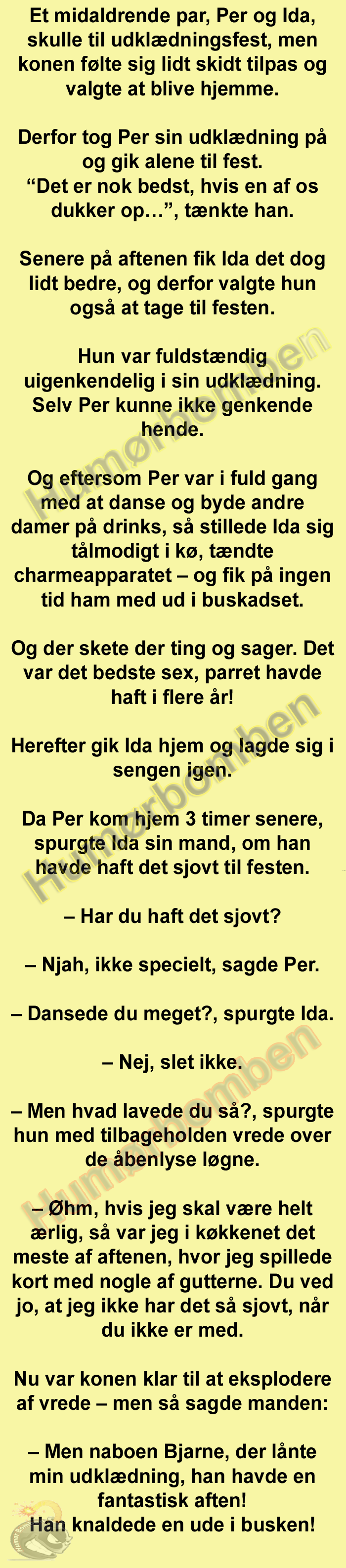 Et midaldrende par, Per og Ida, skulle til udklædningsfest