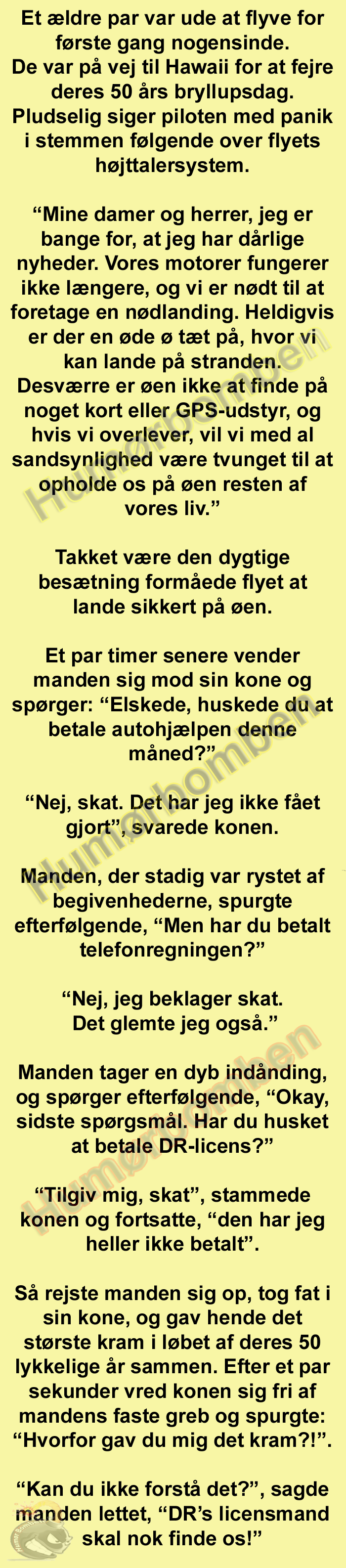 Et ældre par var ude at flyve for første gang nogensinde