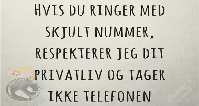 Hvis du ringer med skjult nummer