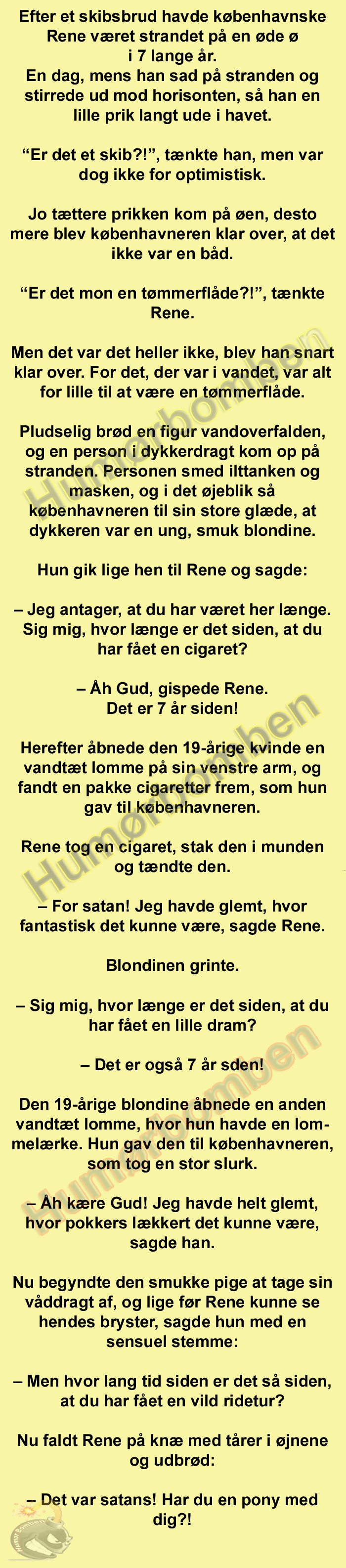 Efter et skibsbrud havde københavnske Rene været strandet på en øde ø