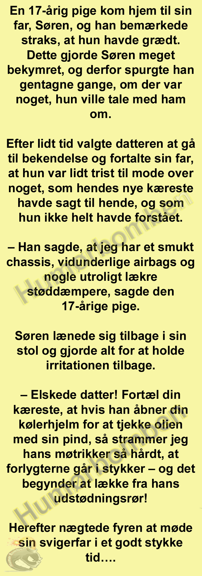 En 17-årig pige kom hjem til sin far