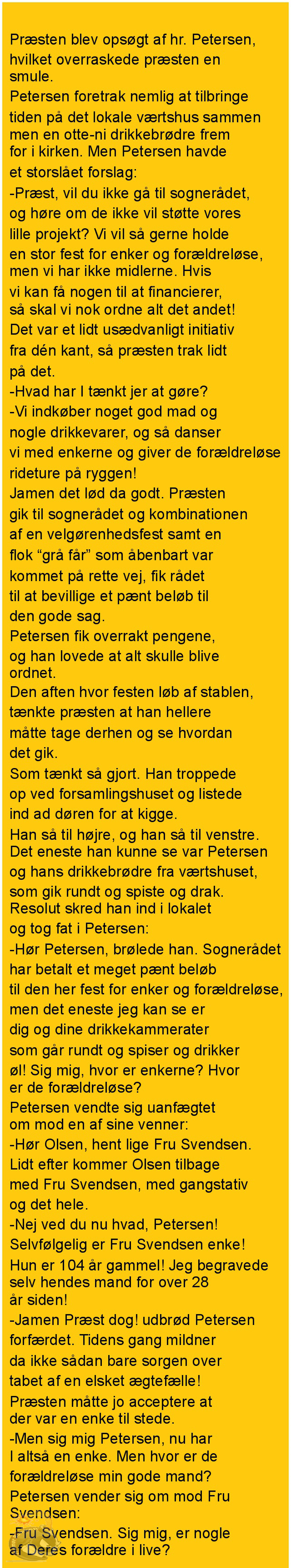 Præsten blev opsøgt af hr.Petersen