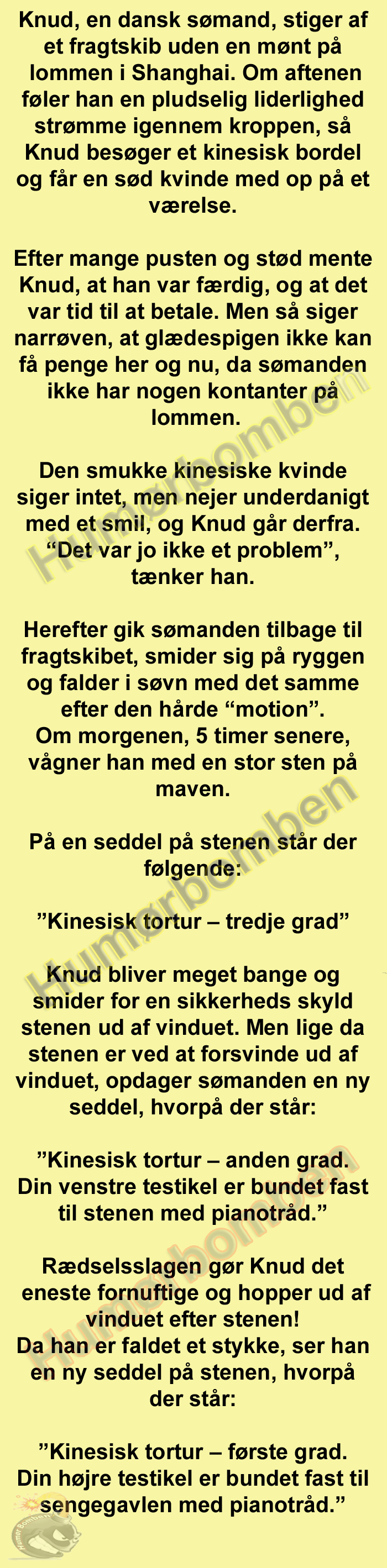 Knud, en dansk sømand, stiger af et fragtskib