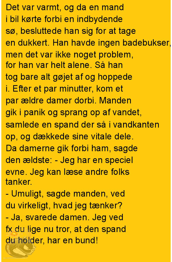 Det var varmt da en mand kørte forbi en indbydende sø