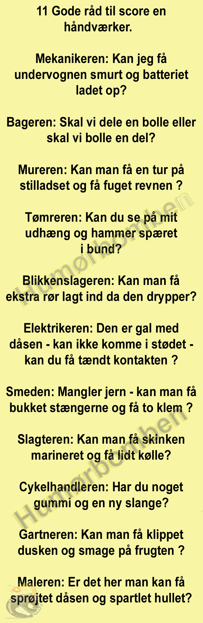 11 Gode råd til score en håndværker