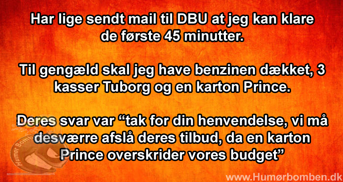 Har lige sendt mail til DBU