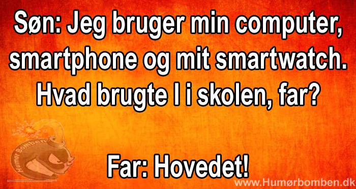 Jeg bruger min computer, smartphone og mit smartwatch