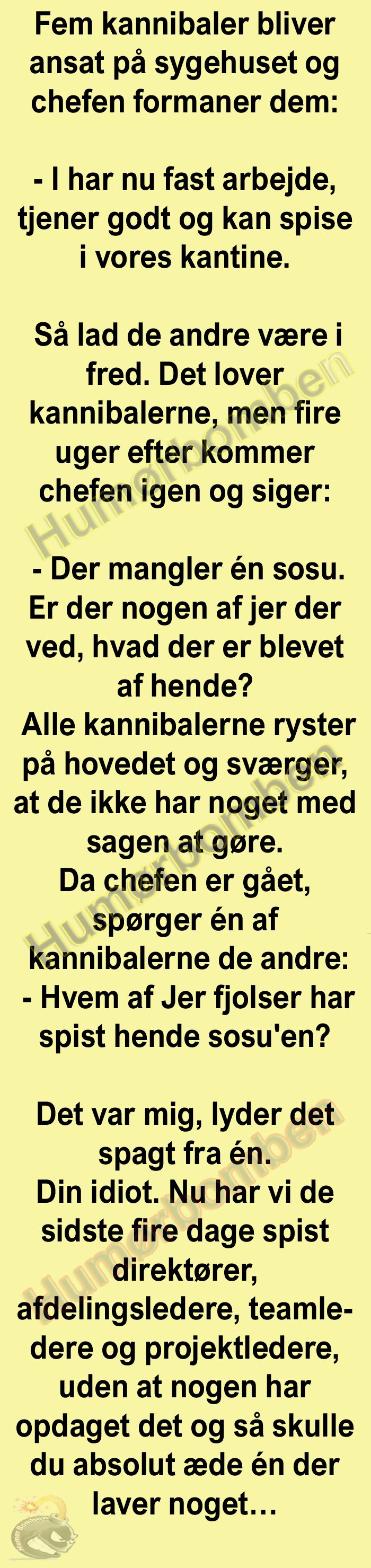 Fem kannibaler bliver ansat på sygehuset