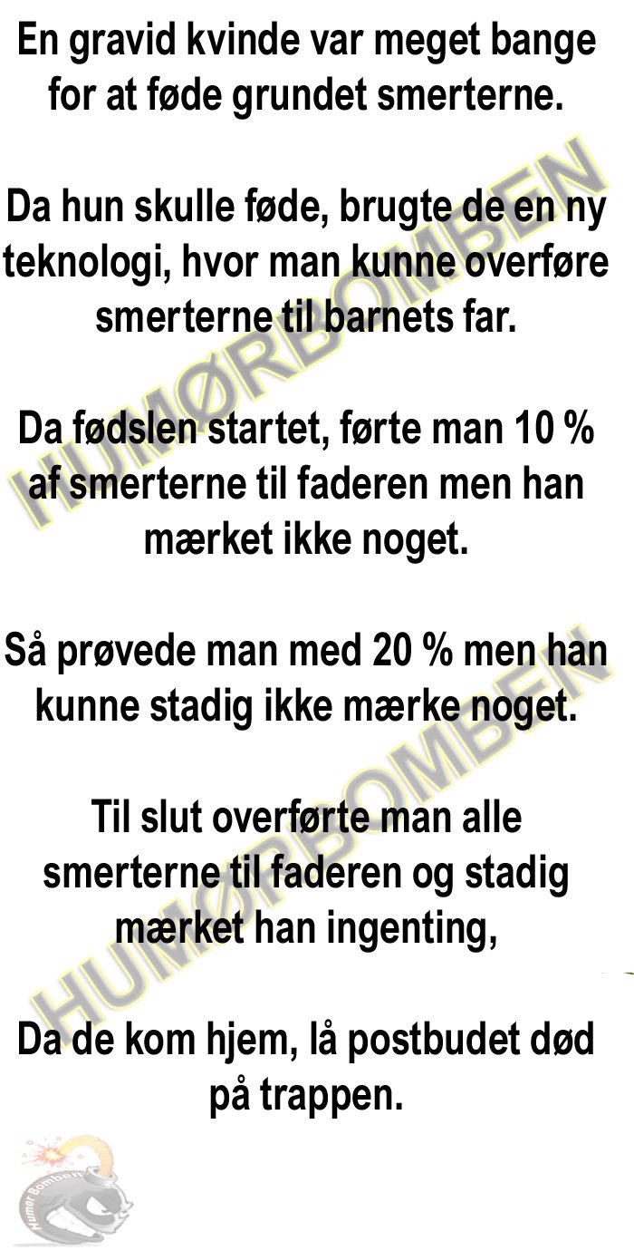 En gravid kvinde var meget bange for at føde grundet smerterne