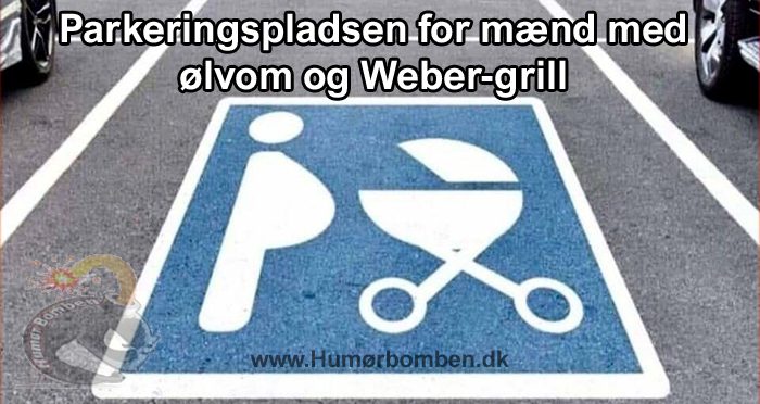 Parkeringspladsen for mænd med ølvom og Weber-grill