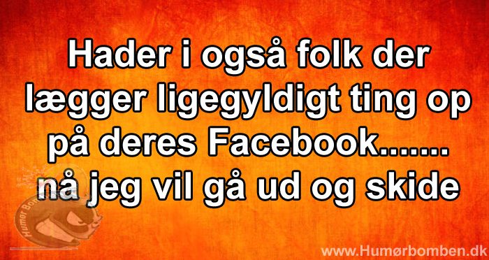 Hader i også folk der lægger ligegyldigt ting op på deres Facebook
