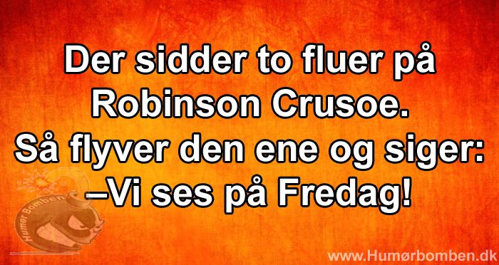 Der sidder to fluer på Robinson Crusoe