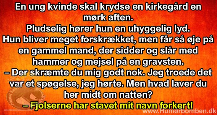 En ung kvinde skal krydse en kirkegård en mørk aften