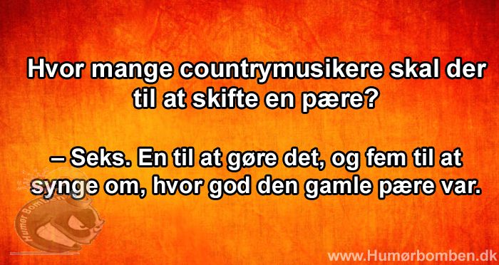 Hvor mange countrymusikere skal der til at skifte en pære