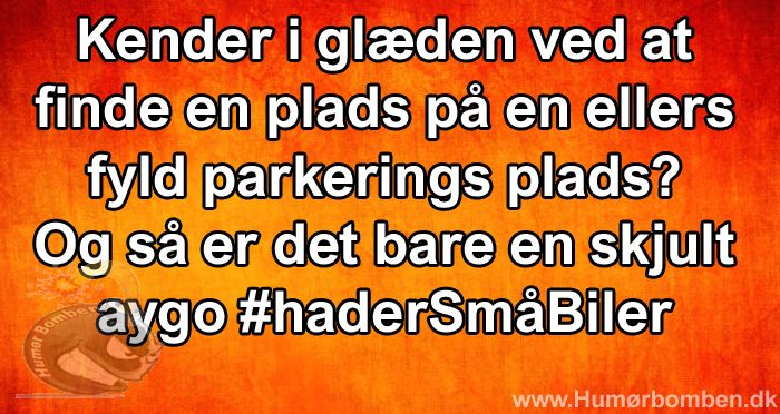 Kender i glæden ved at finde en plads