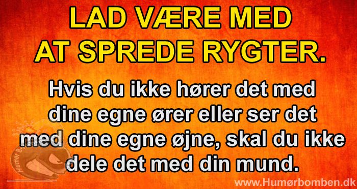Lad være med at sprede rygter