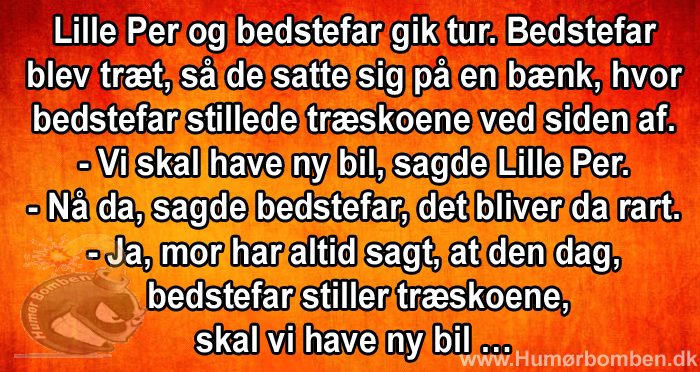 Lille Per og bedstefar gik tur
