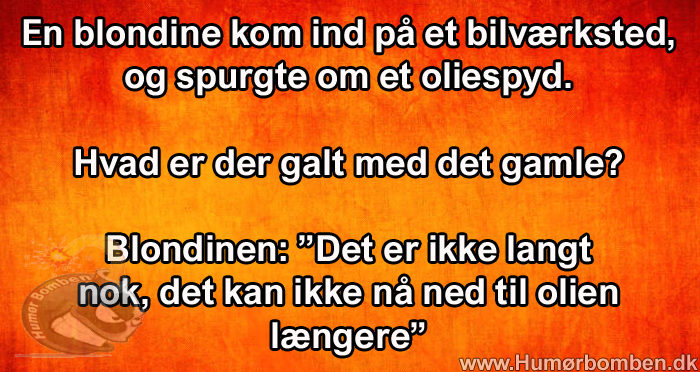 En blondine kom ind på et bilværksted