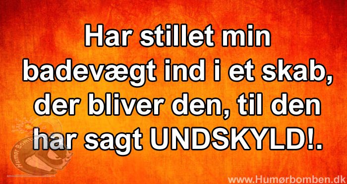 Har stillet min badevægt ind i et skab