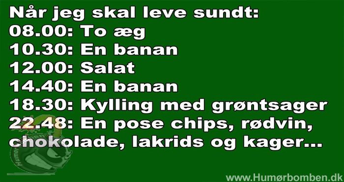 Når jeg skal leve sundt