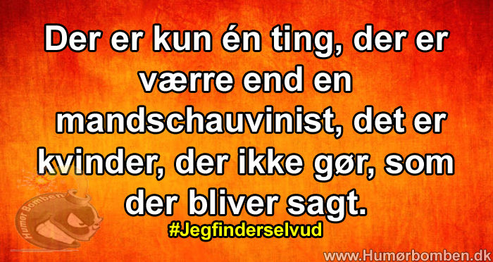 Der er kun én ting, der er værre end en mandschauvinist