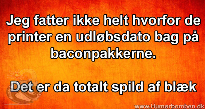 Udløbsdato bag på baconpakkerne