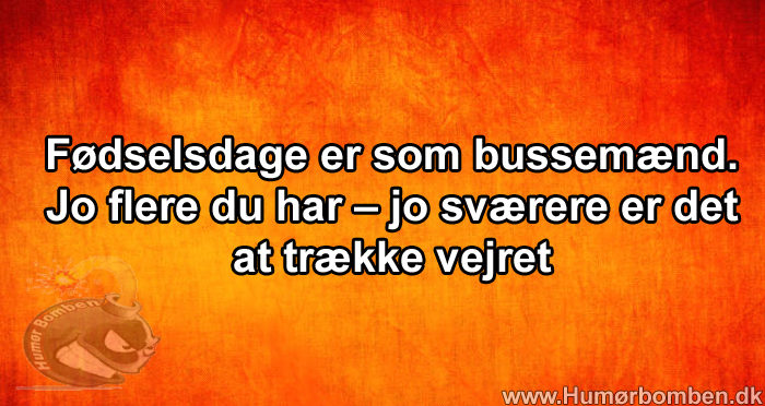 Fødselsdage er som bussemænd