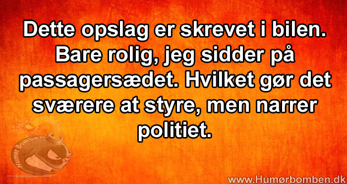 Dette opslag er skrevet i bilen
