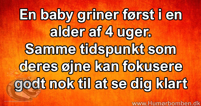 En baby griner først i en alder af 4 uger