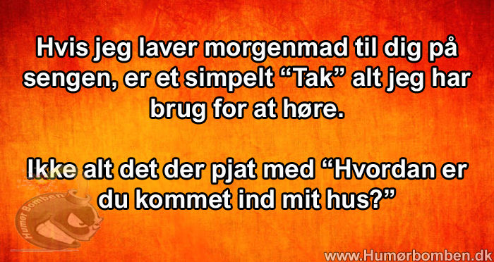 Hvis jeg laver morgenmad til dig