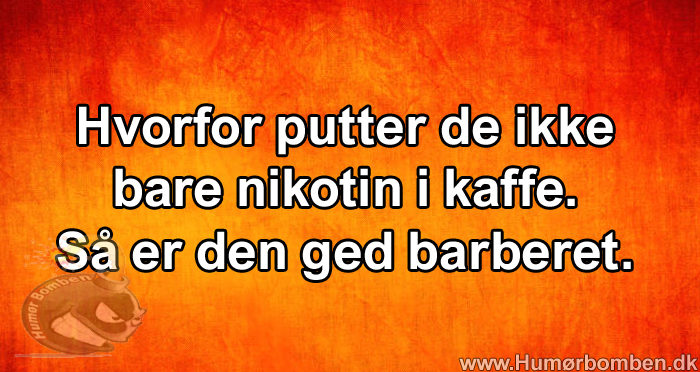 Hvorfor putter de ikke bare nikotin i kaffe
