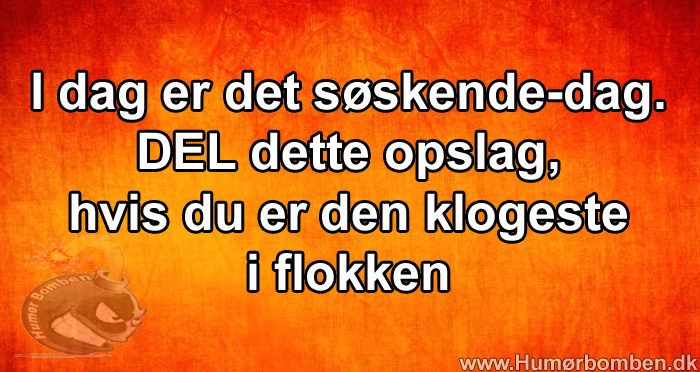 I dag er det søskende-dag