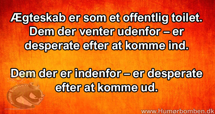 Ægteskab er som et offentlig toilet