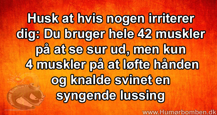 Husk at hvis nogen irriterer dig