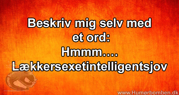 Beskriv mig selv med et ord