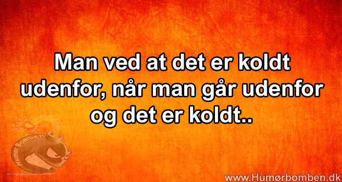 Du ved det er koldt