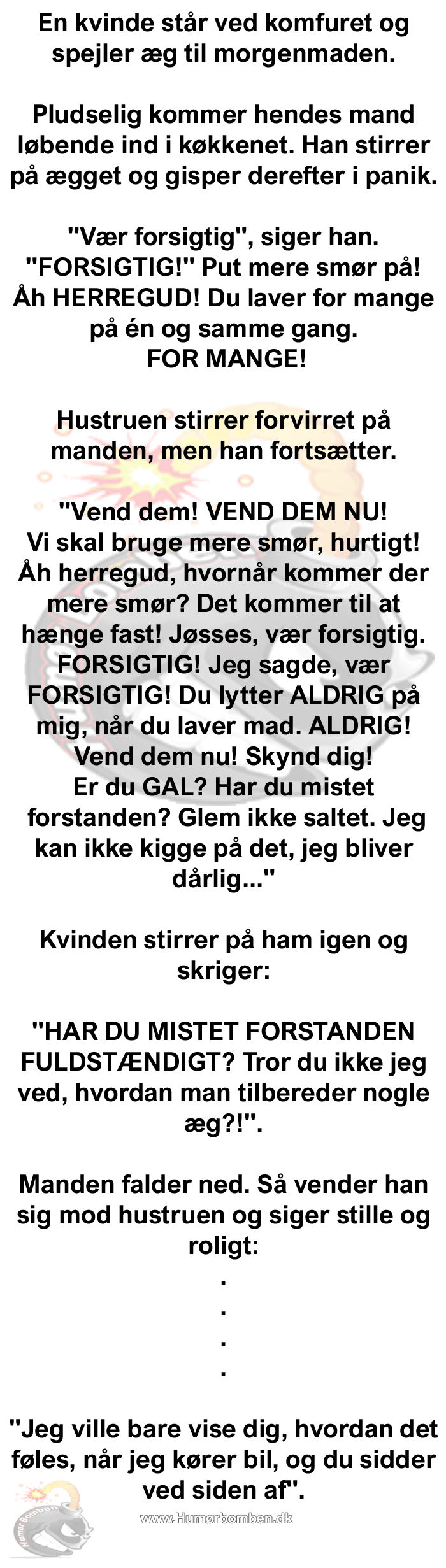 En kvinde står ved komfuret og spejler æg
