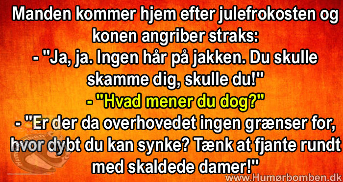 Manden kommer hjem efter julefrokosten
