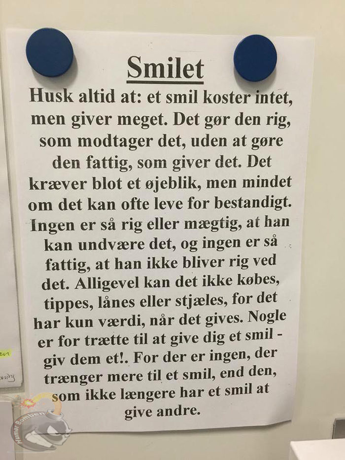 Smilet – tryk på billedet for at læse det hele