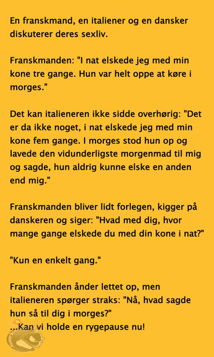 En franskmand, en italiener og en dansker
