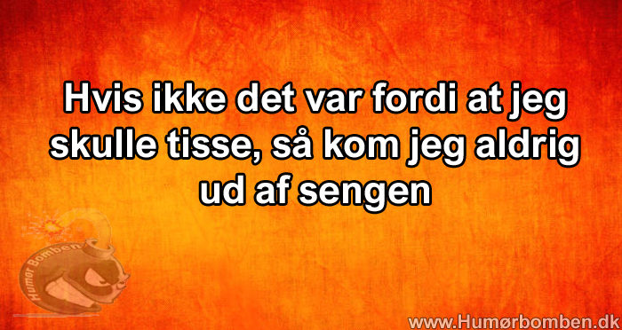 Hvis ikke det var fordi at jeg skulle tisse, så kom jeg aldrig ud af sengen