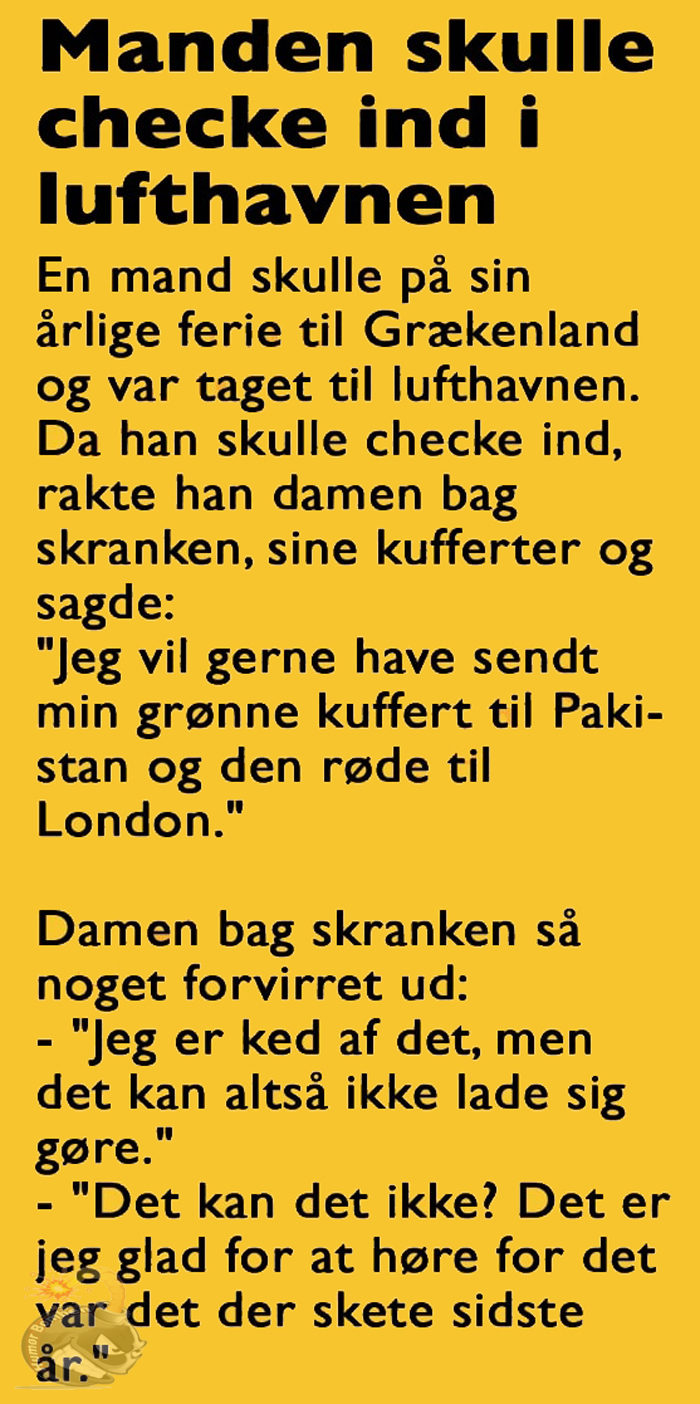 Manden skulle checke ind i lufhavnen