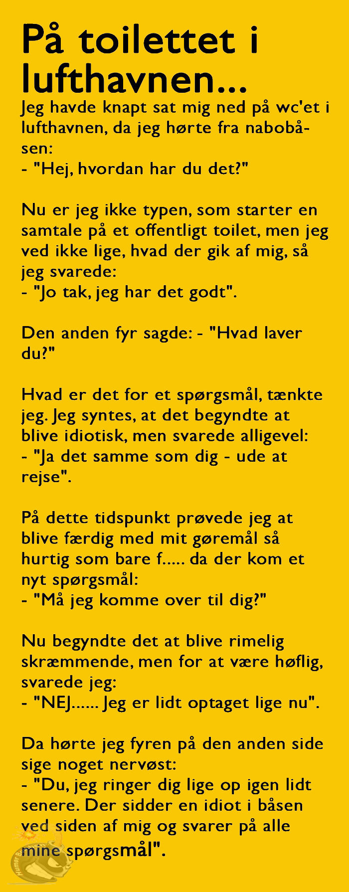 På toilettet i lufthavnen