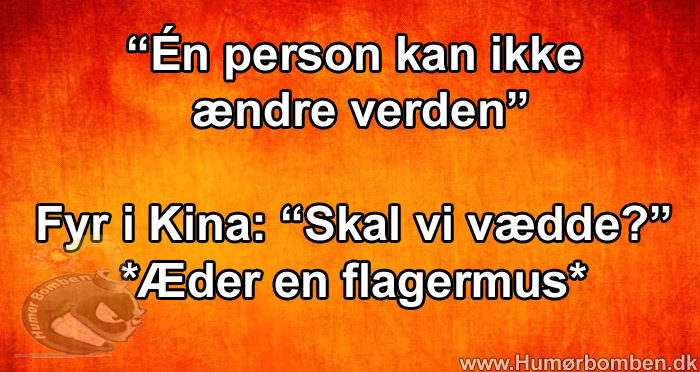 Én person kan ikke ændre verden