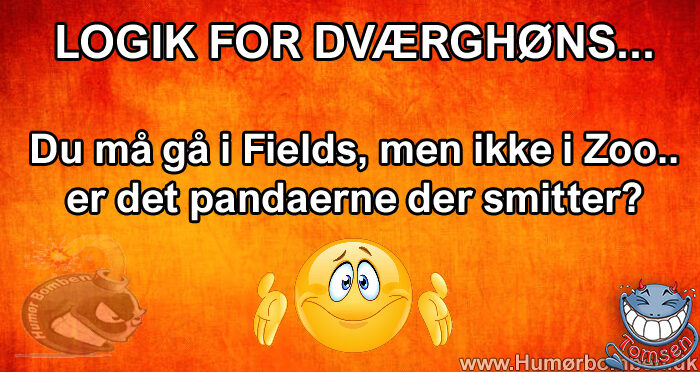 Du må gå i Fields, men ikke i Zoo.. er det pandaerne der smitter