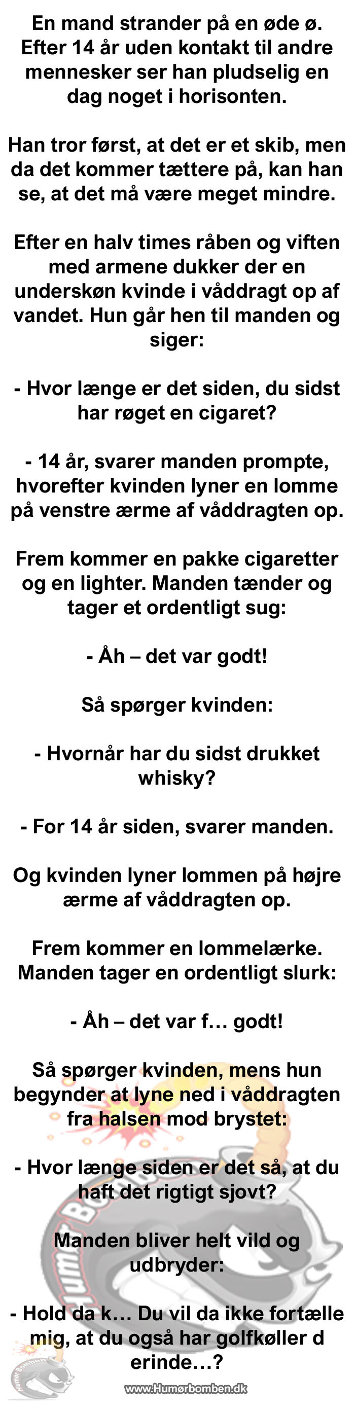 En mand strander på en øde ø