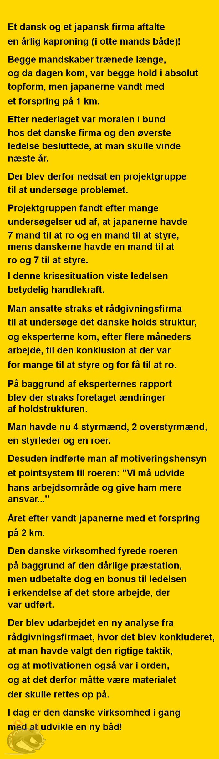 Et dansk og et japansk firma aftalte en årlig kaproning