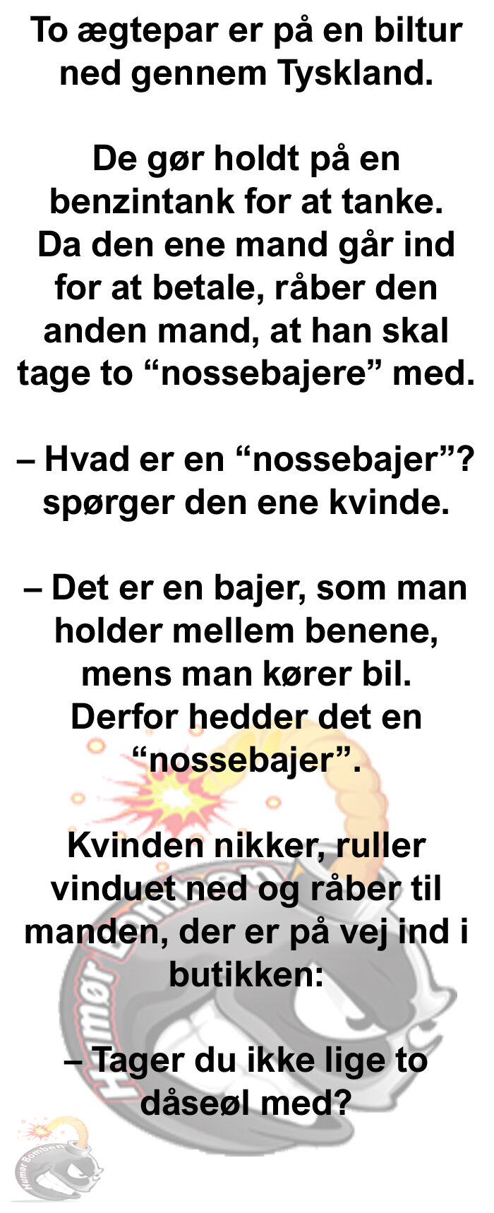 To ægtepar er på en biltur