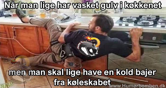 Når man lige har vasket gulv i køkkenet